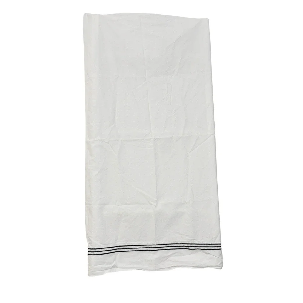 Pottery Barn Grand Organic Percale King Duvet Set Sham‎ Pillowcases White Navy